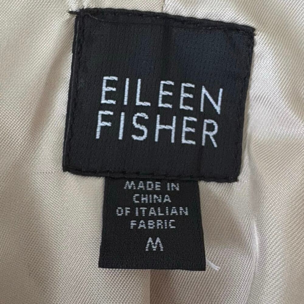 Eileen Fisher Wool Textured Blazer Jacket M Cream Old Money Business Carrier - Picture 8 of 10